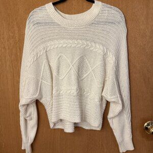 Wild Fable White Slouchy Cable-Knit Sweater - Size S